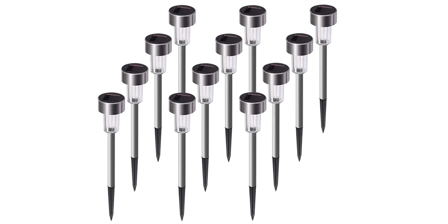 Amazon - 12 Stainless Steel Solar Lights