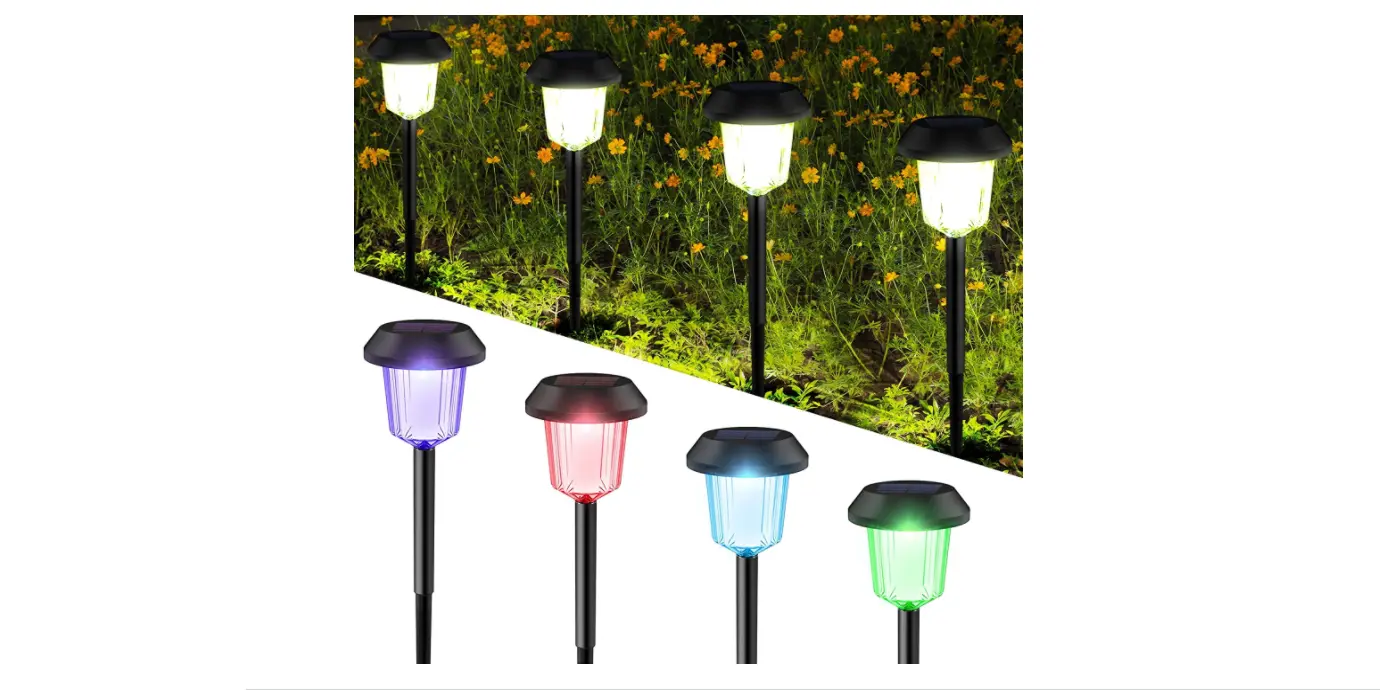 Amazon - 17% Off Solar Garden Lights Switchable White and Colorful Light