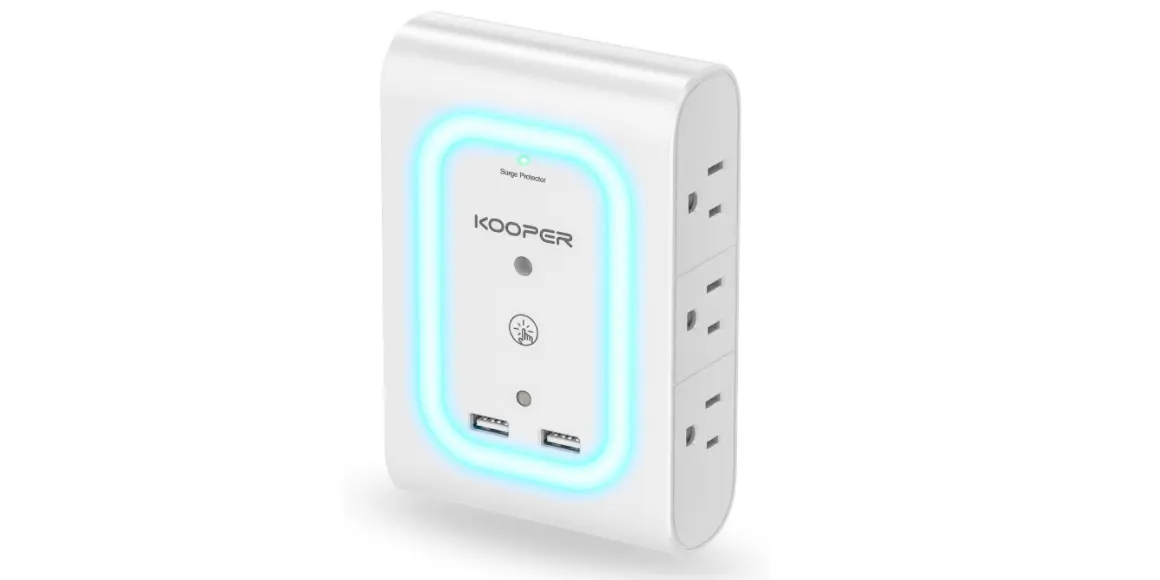 Amazon - 6 Outlet Extender, Surge Protector with Night Light