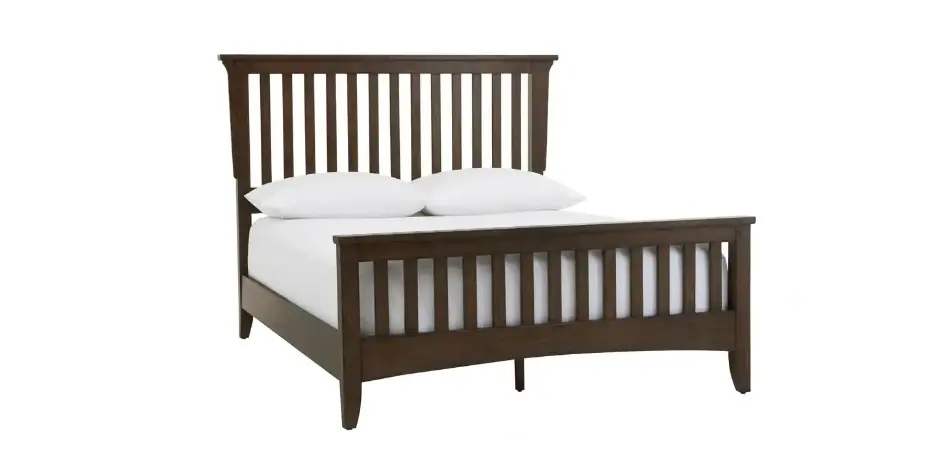The Home Depot - Abrams Walnut Queen Mission Style Bed