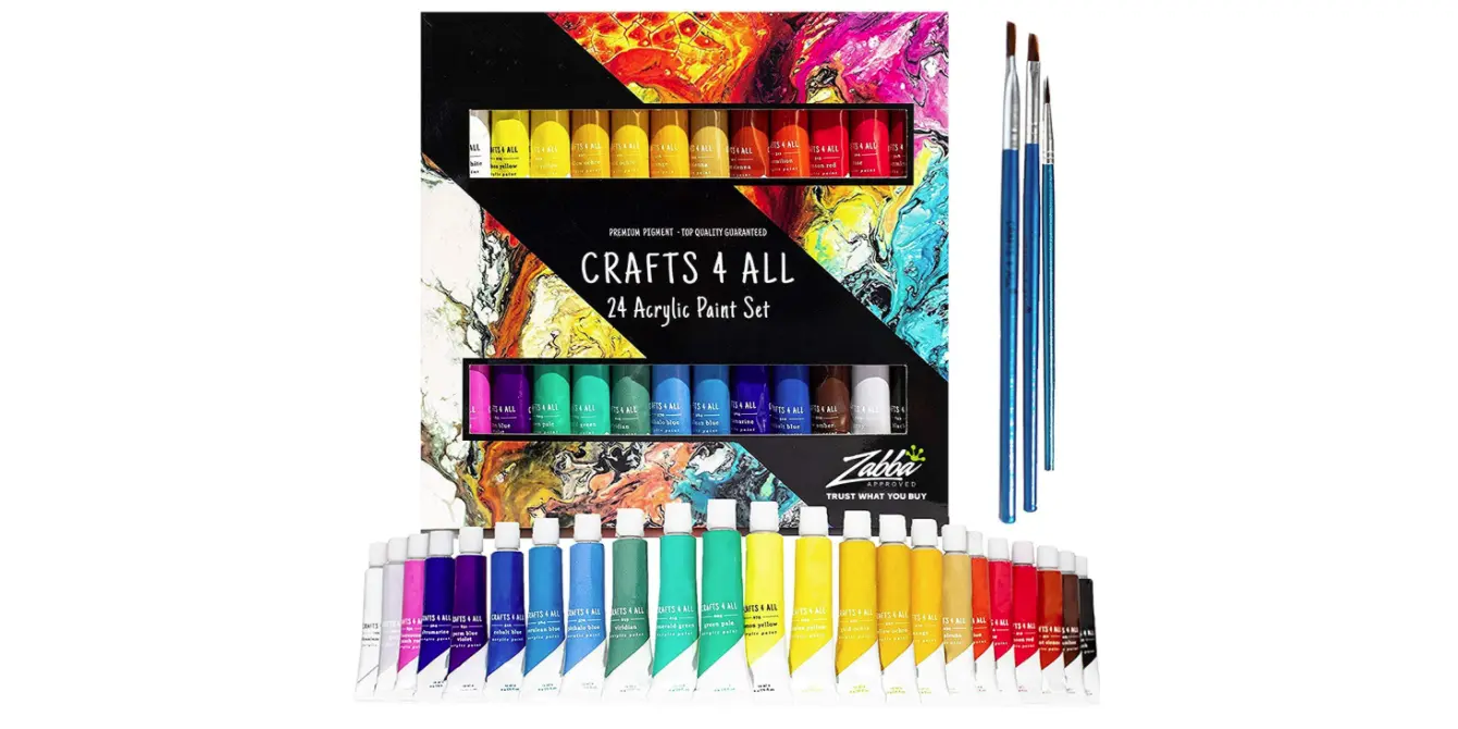 Amazon - 24 Acrylic Paint Set by Crafts 4 ALL