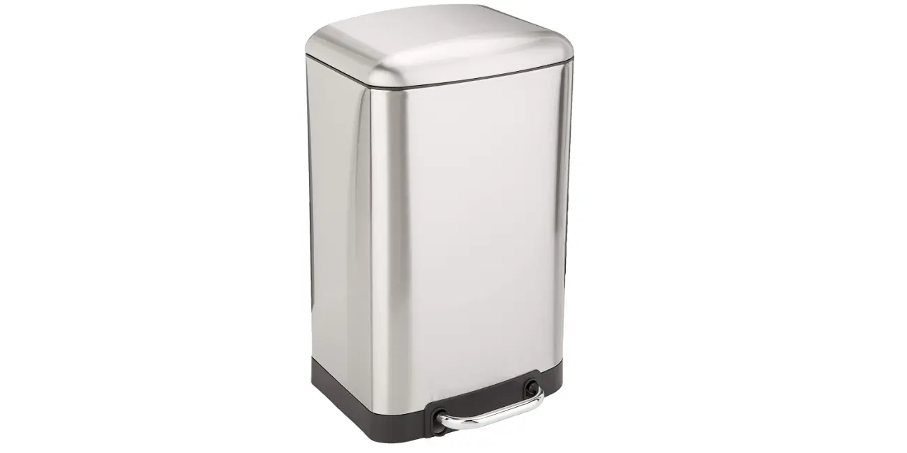 Amazon - Amazon Basics 20L Soft-Close Stainless Steel Trash Can 