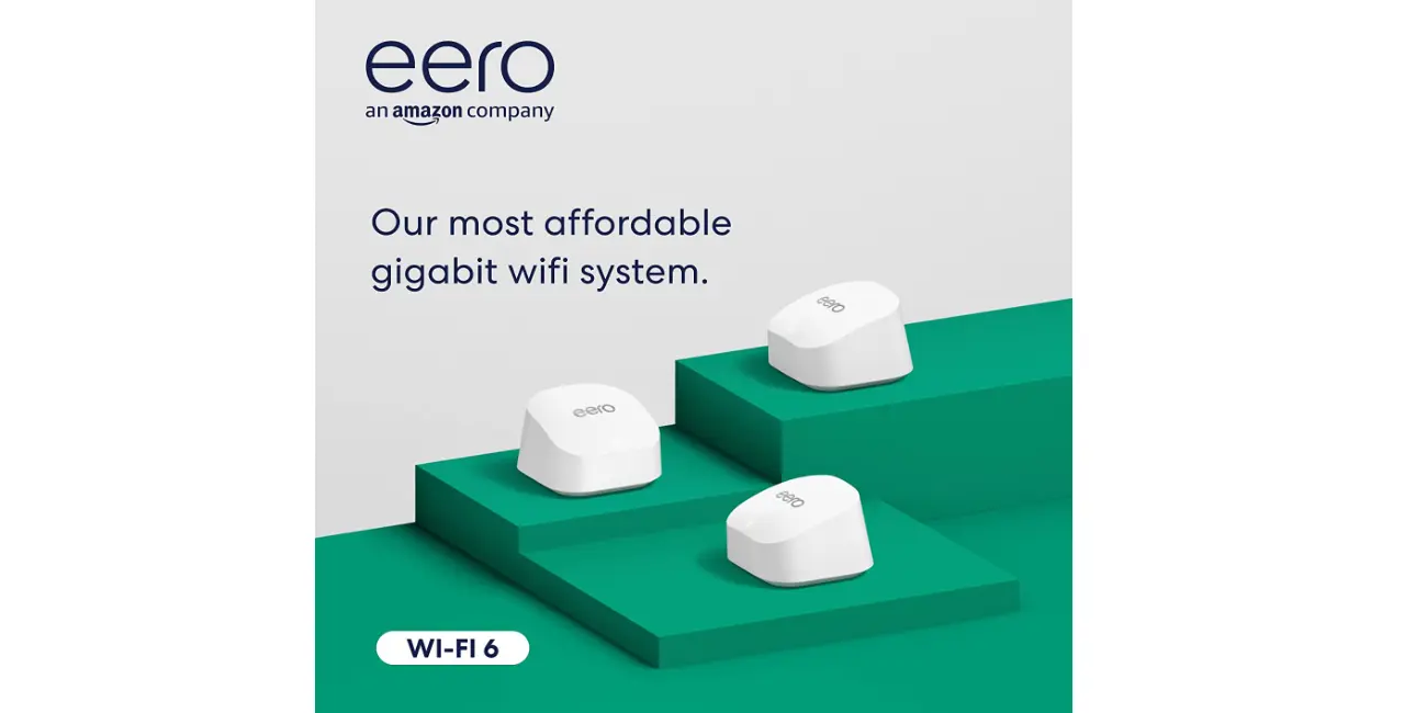 Amazon - Amazon eero 6+ dual-band mesh Wi-Fi 6 system