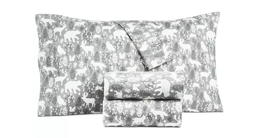 Macy - Printed Bear Cotton Flannel 4pc Full Sheet Set