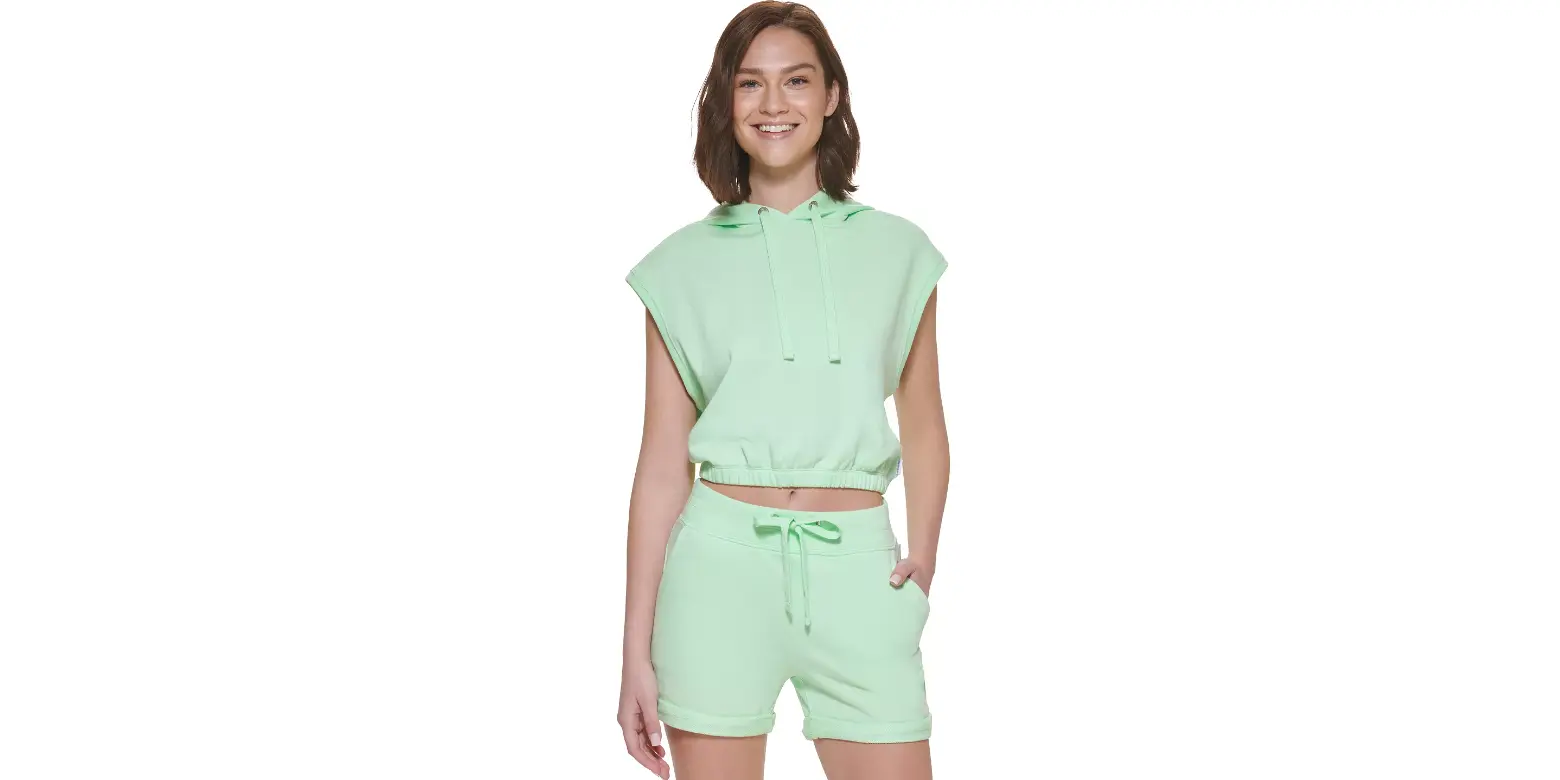 Macy - Calvin Klein Sleeveless Cropped Hoodie