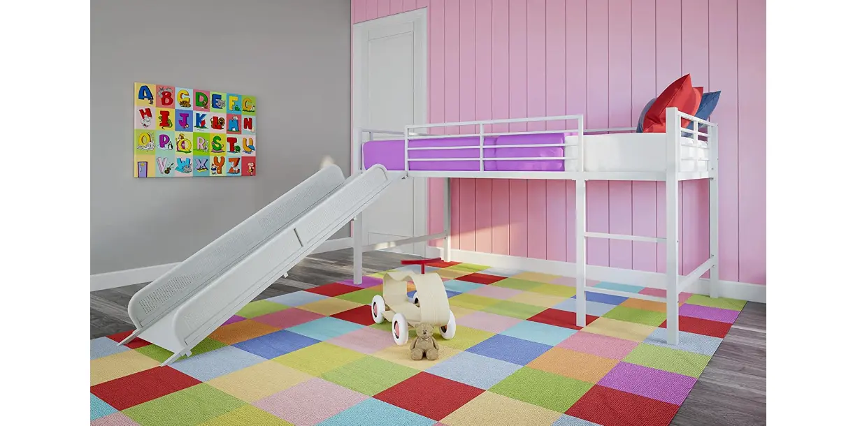 Amazon - DHP Junior Twin Metal Loft Bed with Slide