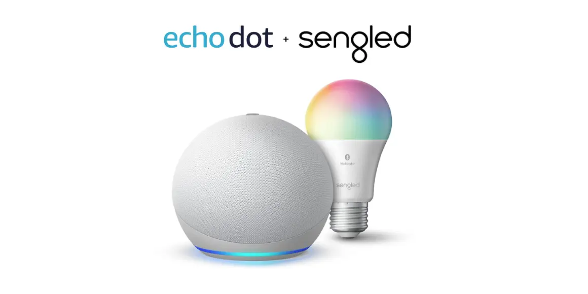 Amazon - Echo Dot (4th Gen) with Color Bulb