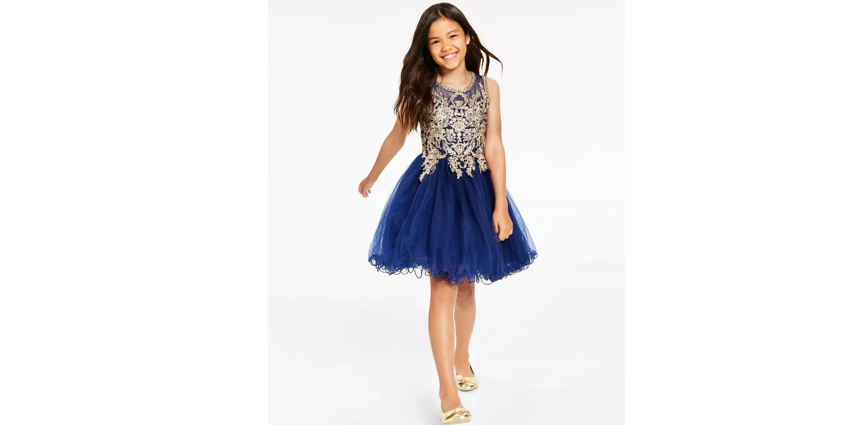 Macy - Girl Mesh Wire Hem Dress