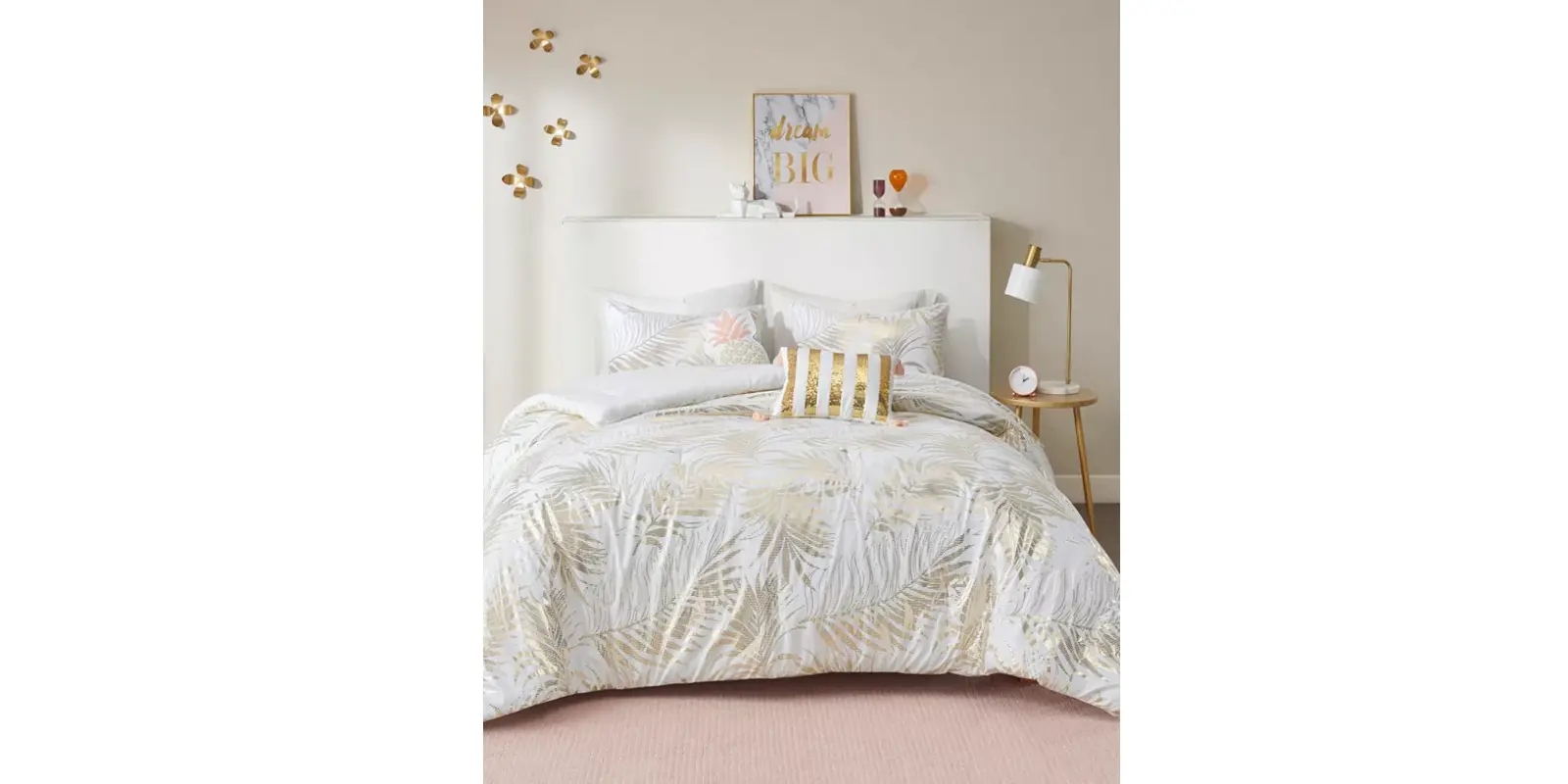 Macy - Kailani Twin Tropical Metallic 4pc Comforter Set