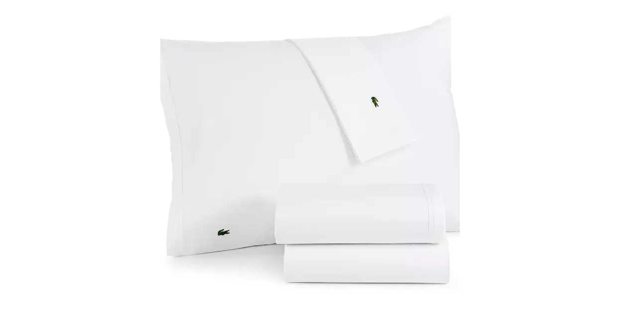 Macy - Lacoste Solid Cotton Percale Twin Sheet Set