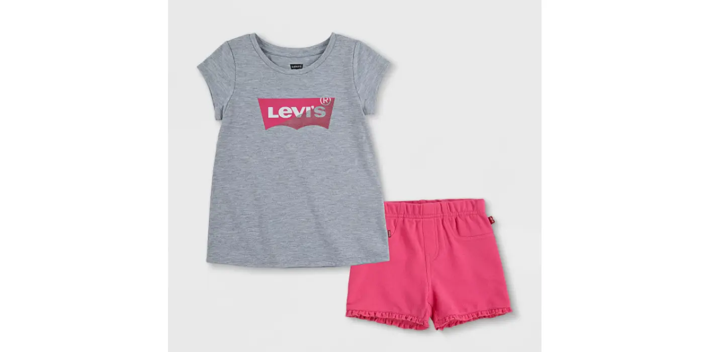 Target - Levi’s® Toddler Girls’ Knit Graphic Top & Shorts Set