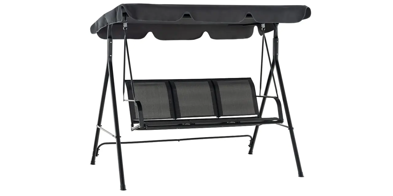Amazon - Mcombo Outdoor Patio Canopy Swing Chair 3-Person