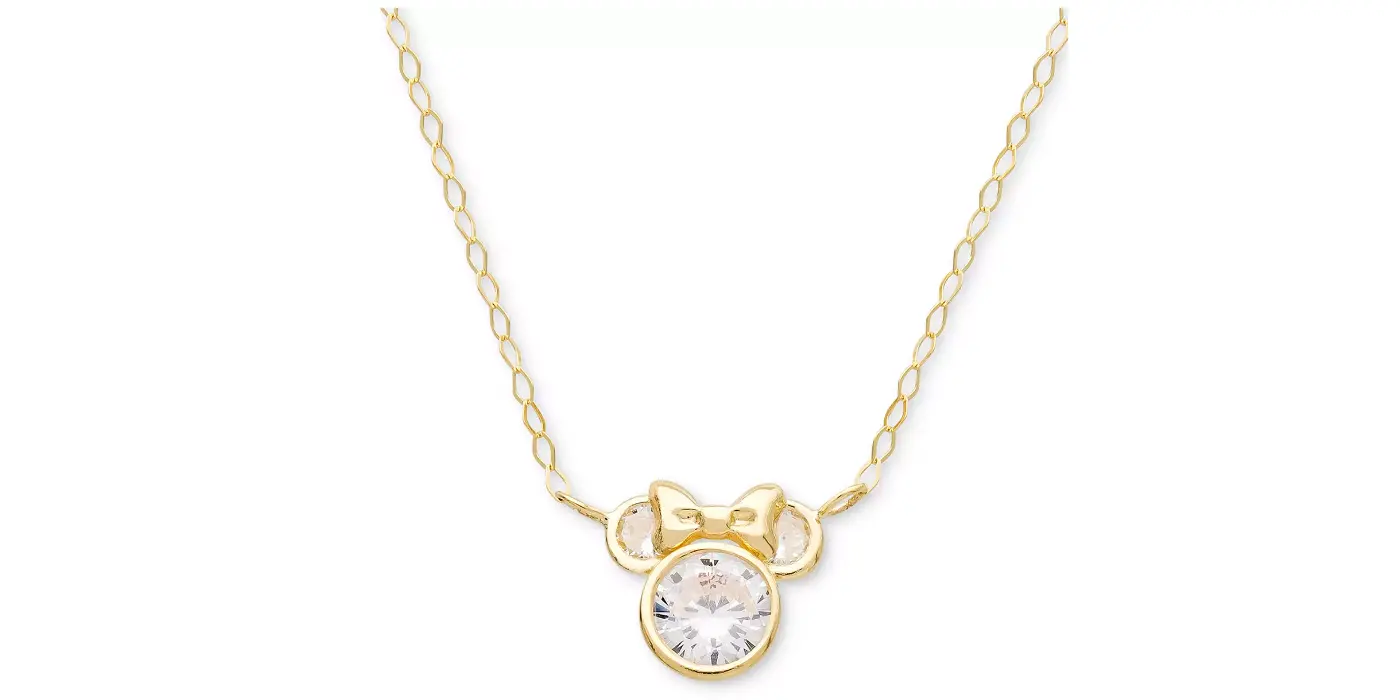Macy - Minnie Mouse 15″ Pendant Necklace in 14k Gold