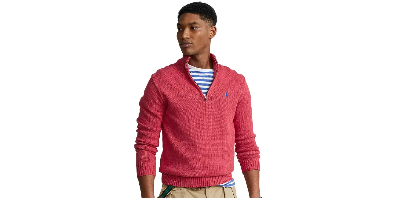 Macy - POLO Cotton Quarter-zip Sweater