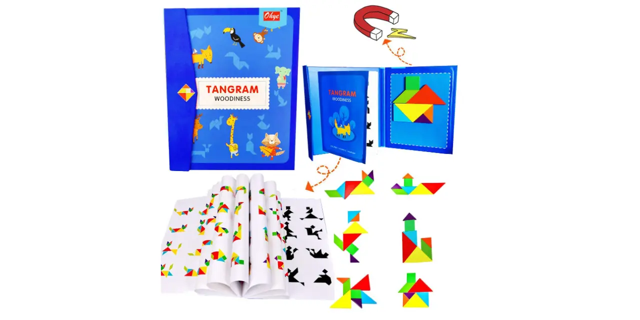 Amazon - 11% Off Wooden Pattern Tangram Magnetic Puzzle Book