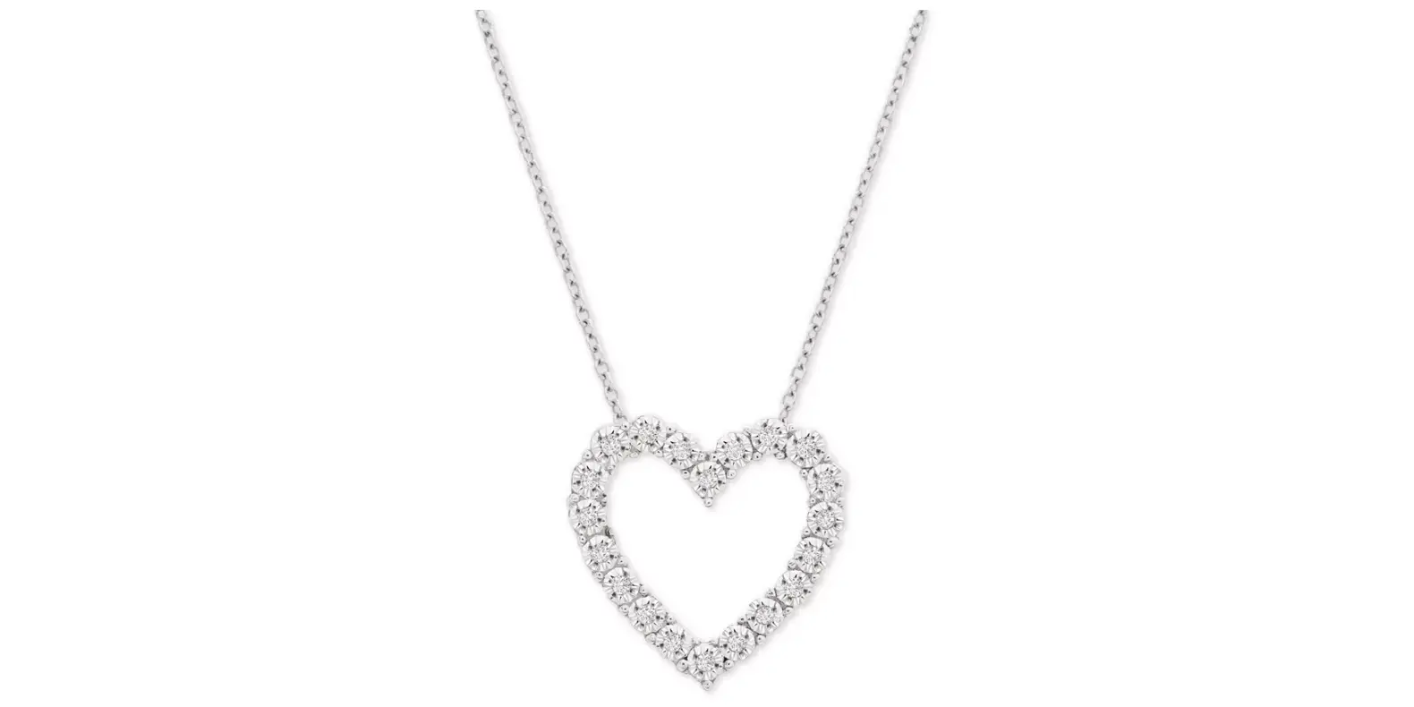 Macy - Diamond Heart 18″ Pendant Necklace